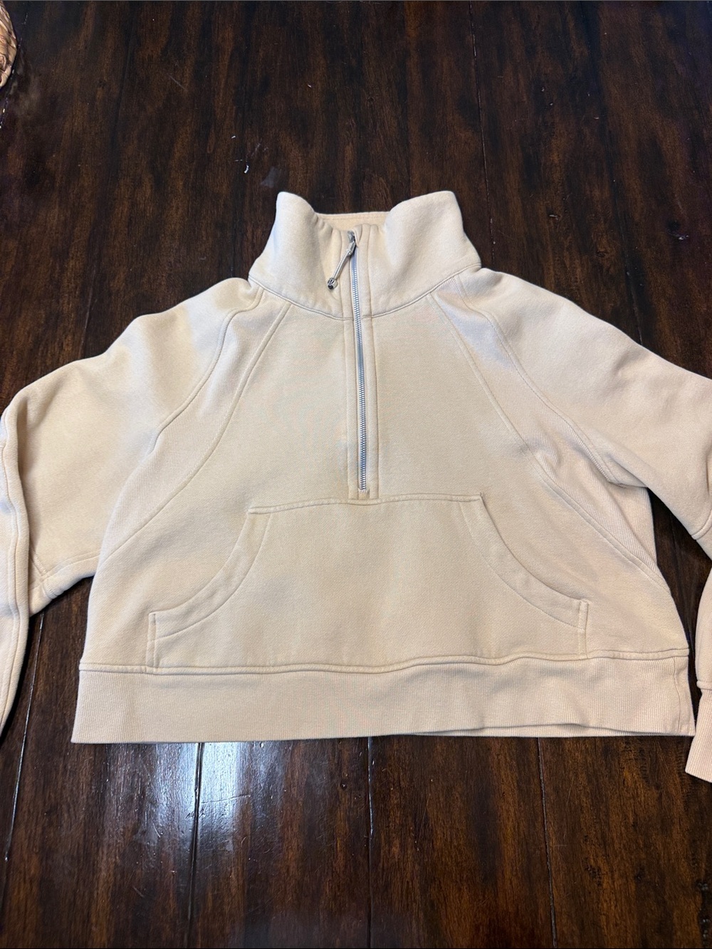 lululemon athletica Cream Half-Zip Scuba Cropped Pullover